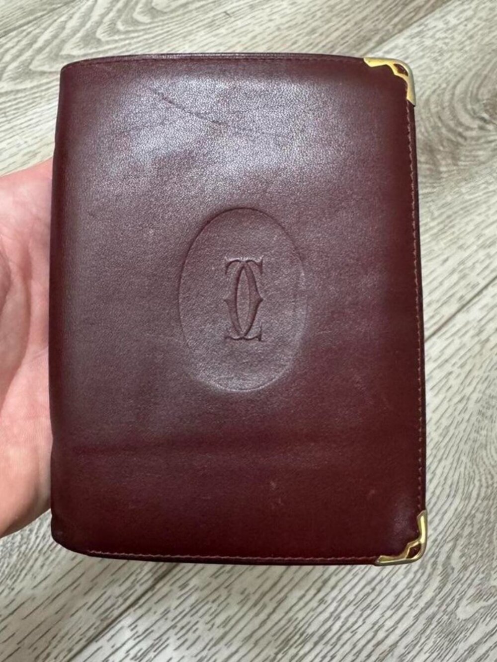 Cartier Burgundy Maroon leather wallet